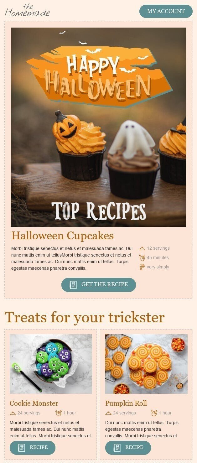 Halloween Snacks Email Template