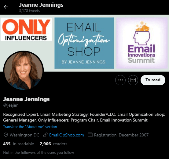 Jeanne Jennings Twitter