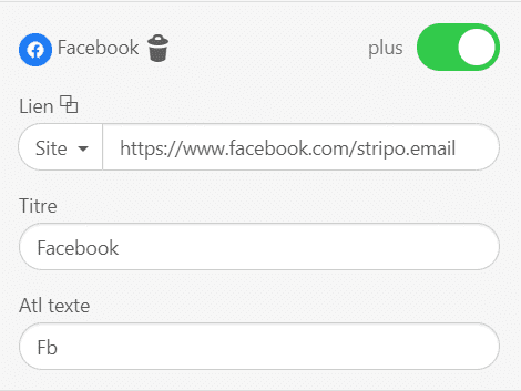 Liens hypertexte dans les e-mails_Comment ajouter des liens vers des profils sociaux avec Stripo