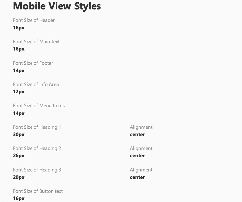 Mobile View Styles_Guidelines Files