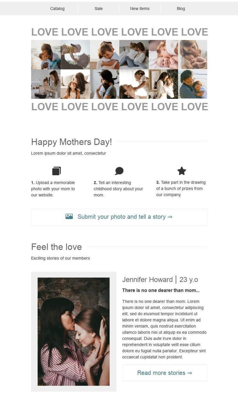Идеи для email-маркетинговых кампаний ко Дню матери, посвященных празднованию Дня матери  