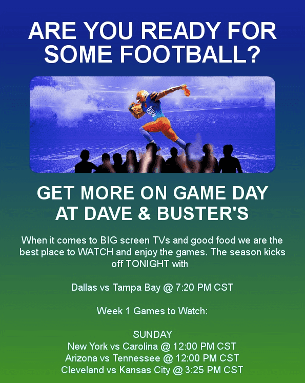 Super Bowl Email Design Example 