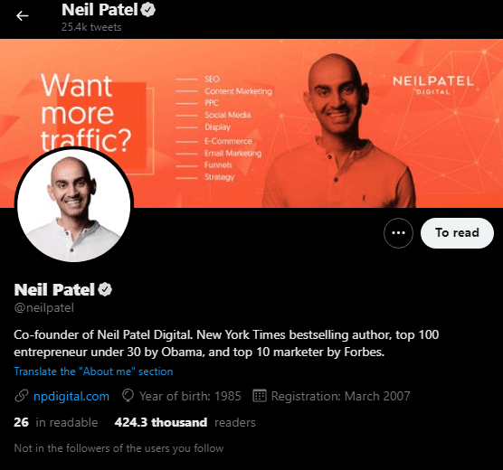 Neil Patel _ Twitter