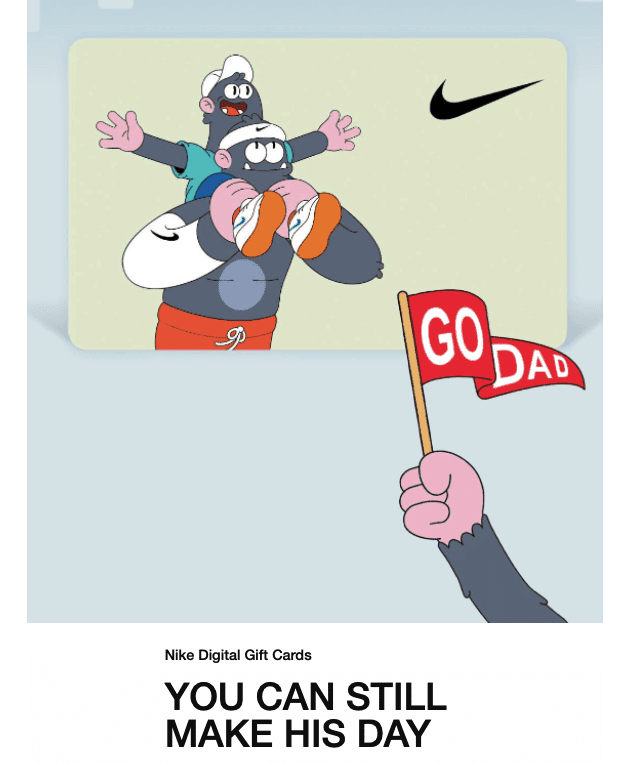 Ejemplo de correo electrónico del día del padre de dibujos animados_Nike