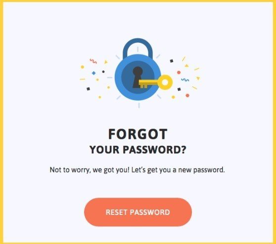 Пример письма сбрасывания пароля в один клик
