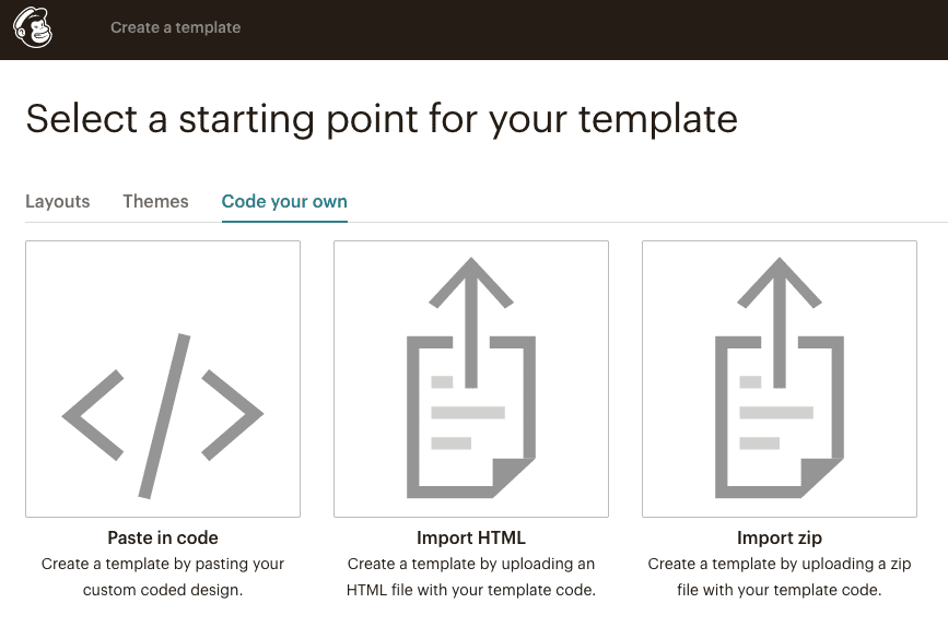 Pegar código personalizado en Mailchimp