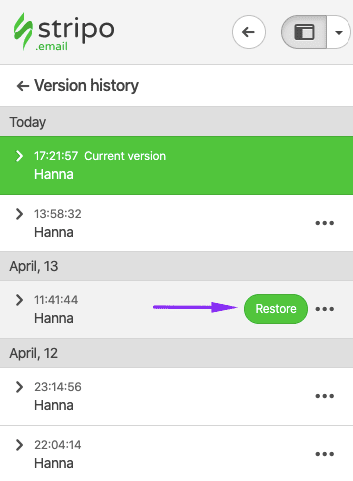 Restoring the Right Version of Your Email