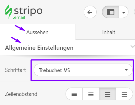 Schriftarten für ganze E-Mails einstellen