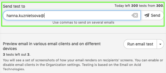 Sending Test Emails_Choosing the Send Test Email Option