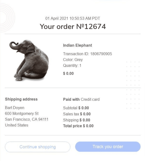 Shipment Email That Includes Tracking Link