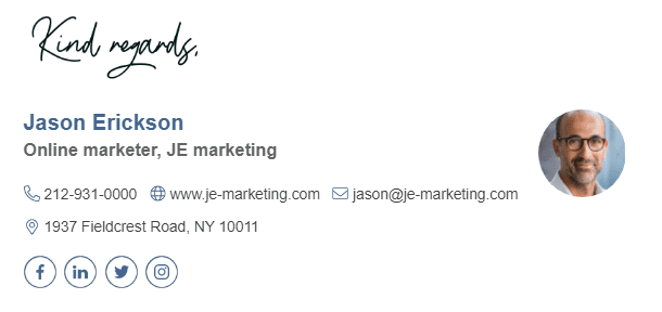 Example of a Email Signature for a Small Business Owner