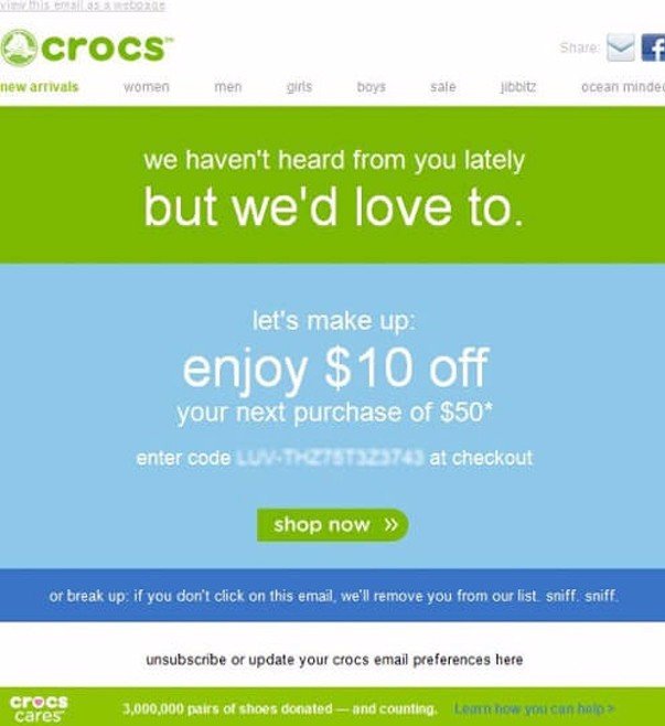 Re engagement Emails Crocs _ Stripo