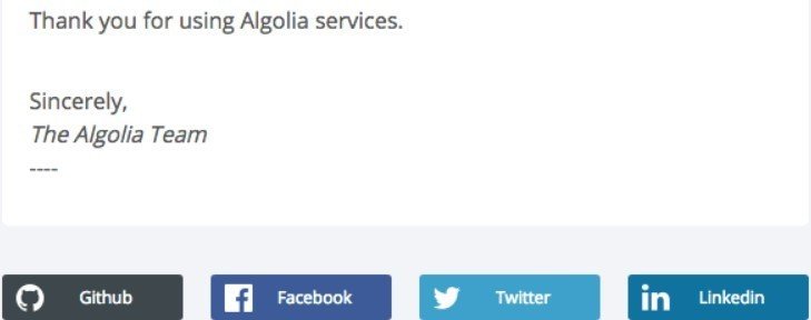 Icônes sociales Stripo Algolia