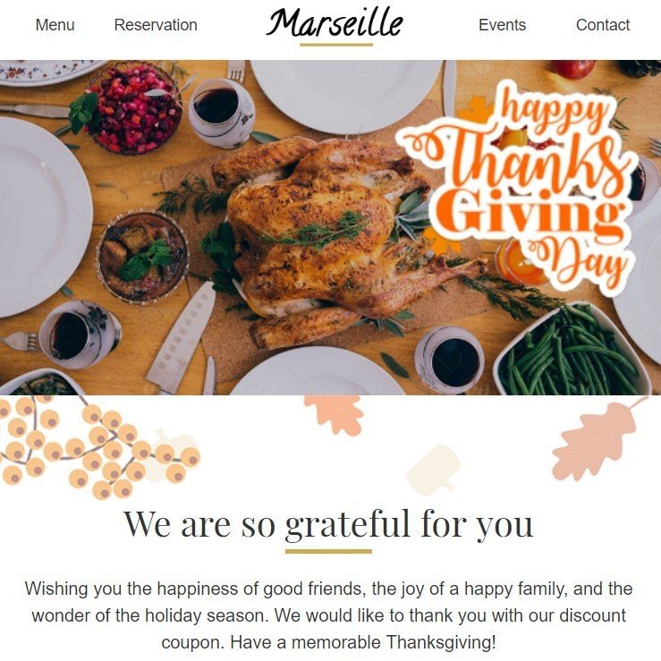 Using prebuilt email templates to thank your customers