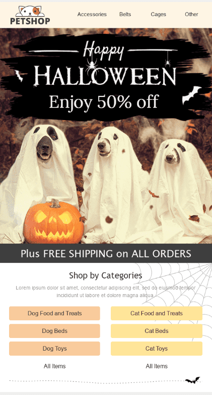 Stripo Email Template to Announce Halloween Deals