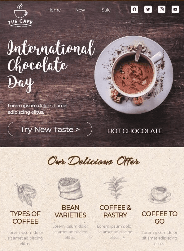 Шаблон листа до Міжнародного дня шоколаду _ Stripo