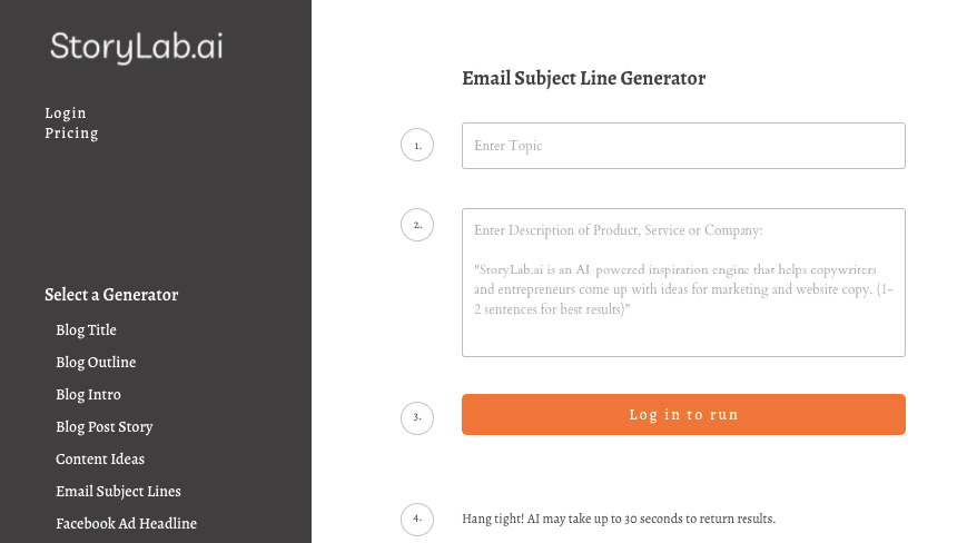 StoryLab, ai Subject Line Generator _ Best Free Tools