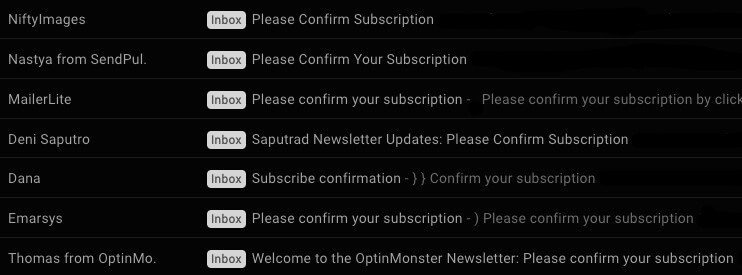 Subscription Confirmation Email Subject Lines