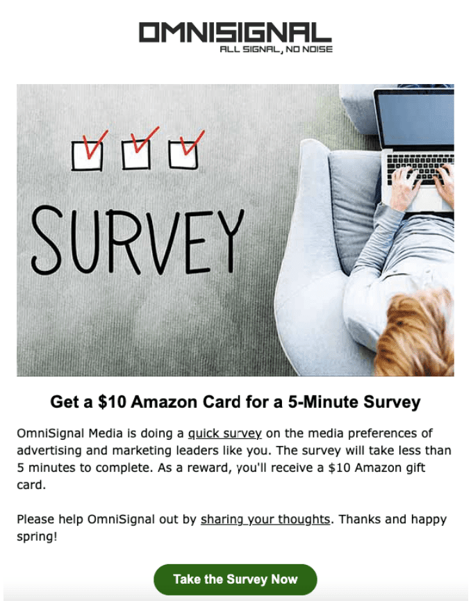 Email Survey example _ Survey Duration
