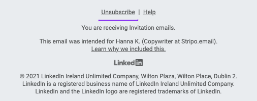 The Unsubscribe Button in Notification Emails _ LinkedIn