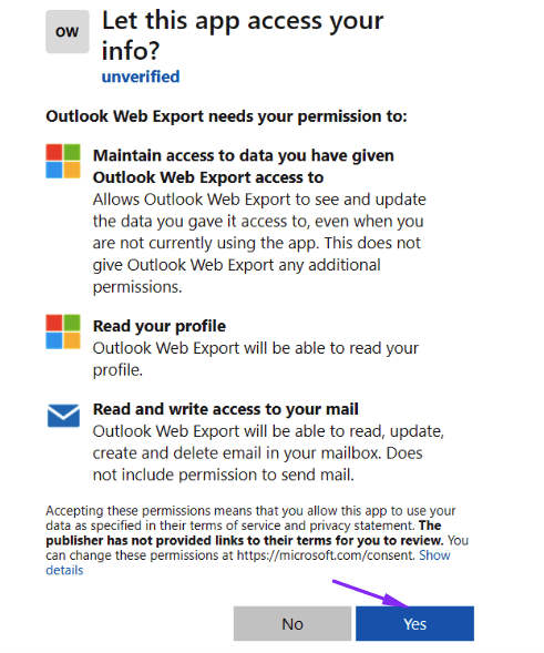 Como dar acesso à sua conta do Outlook