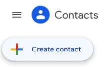 The create contact button