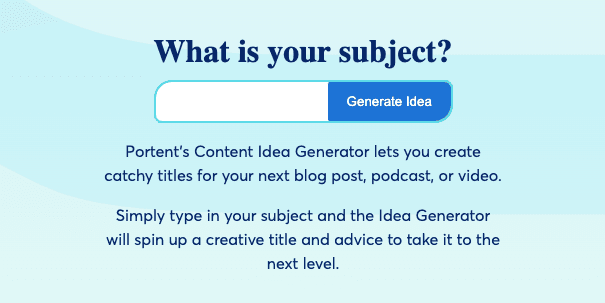 Portent Subject Line Generator Tool