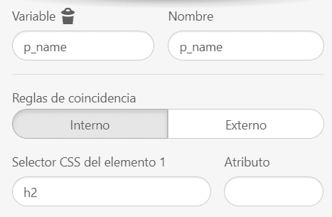 Trabajar en variables para CSS Selector_Nombre