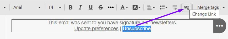 Unsubscribe Pages Inserting Links with Stripo