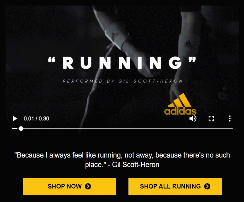 Video in Email Marketing_Embedded Videos_Adidas