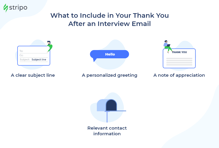 Qué incluir en el correo electrónico de agradecimiento tras una entrevista _ Stripo