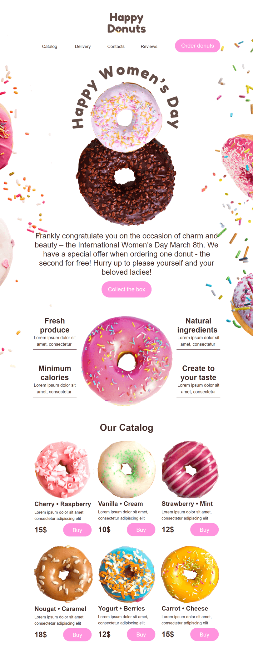 Дизайн розсилок до Міжнародного жіночого дня 