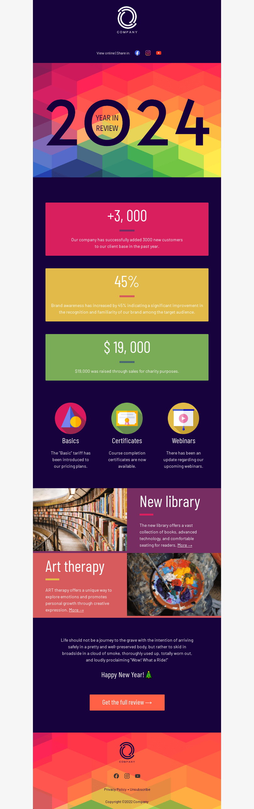 Colorful year in numbers Email Template by Anastasiia Babintseva