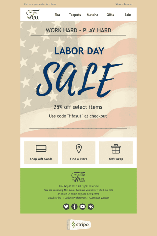 Labor Day Email Template "Long Awaited Rest" for Beverages industry mobile view