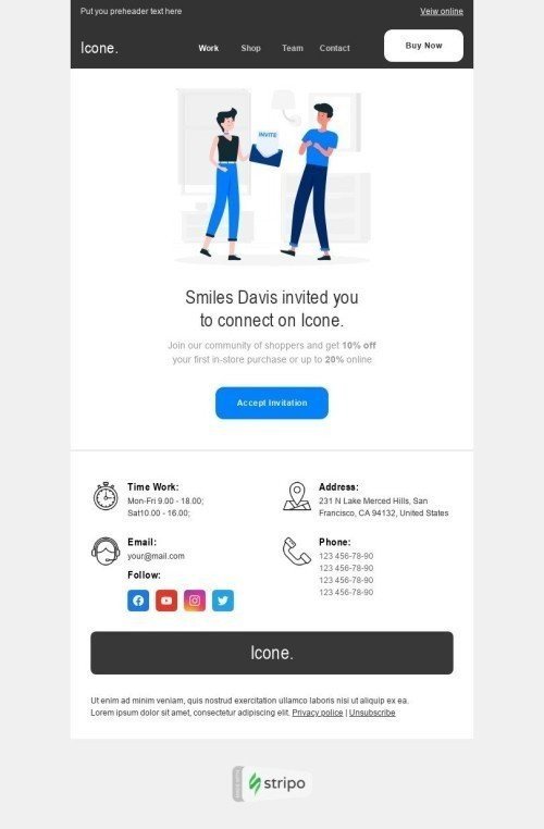 Obvious Invitation Email Template by full_name — Stripo.email