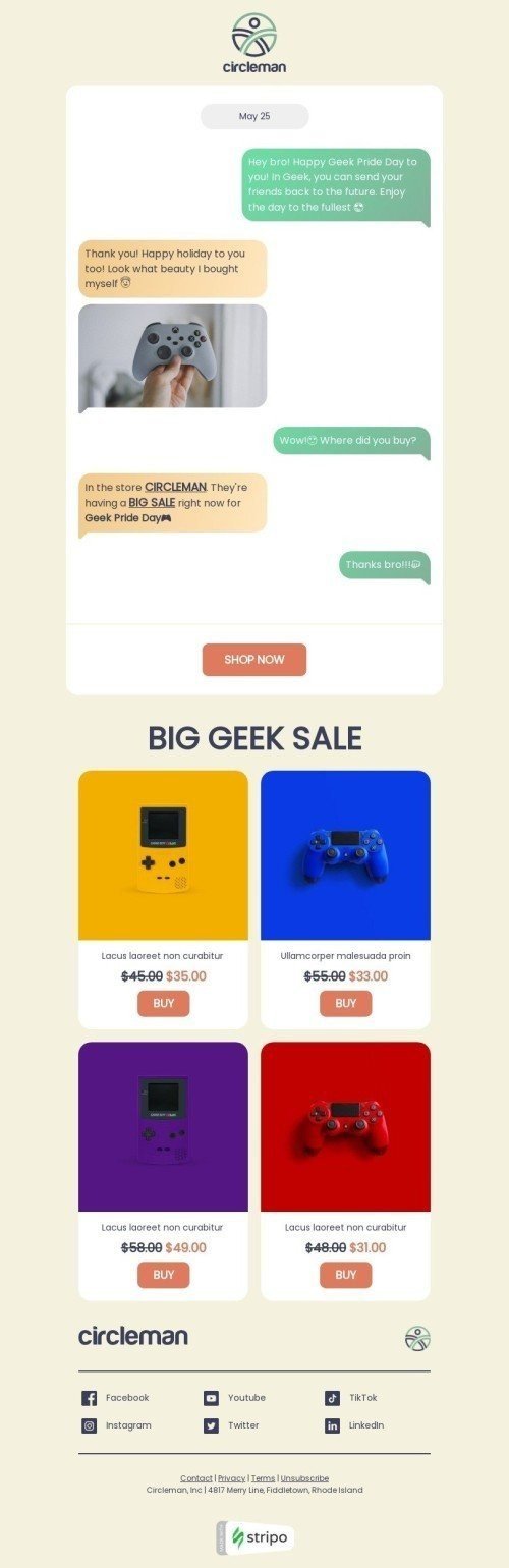 Geek Pride Day Email Template "Chat with a Friend" for Gadgets industry mobile view
