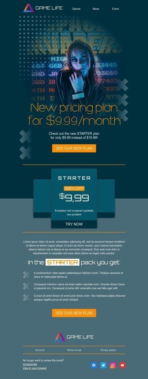 New pricing plan Email Template by Anastasiia Babintseva — Stripo.email