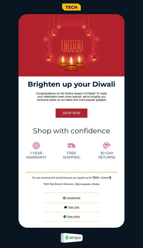 Festival of lights Email Template by Anastasiia Babintseva — Stripo.email