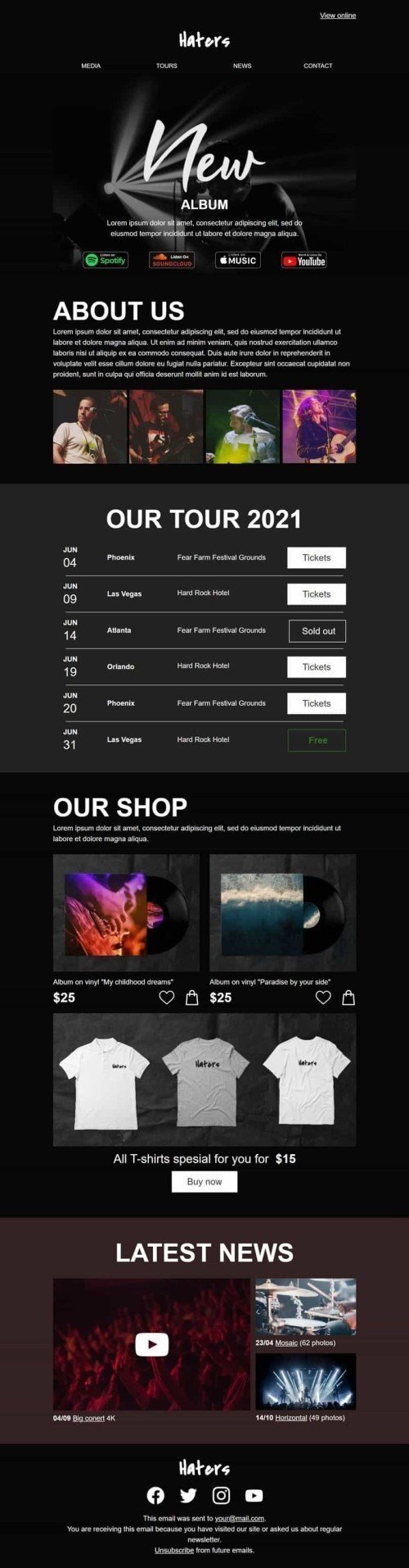 New album Email Template by full_name — Stripo.email