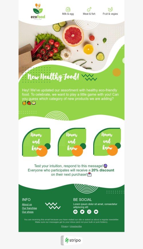 Promo Email Template «Healthy food» for Organic & Eco Goods industry desktop view