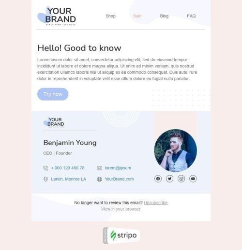 Promo Email Template «Your brand» for Fashion industrydesktop view