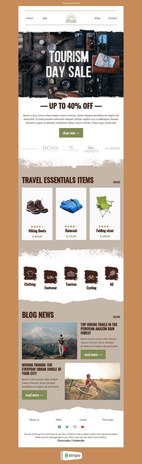 World Tourism Day Email Template «Travel essentials items» for Travel industry mobile view